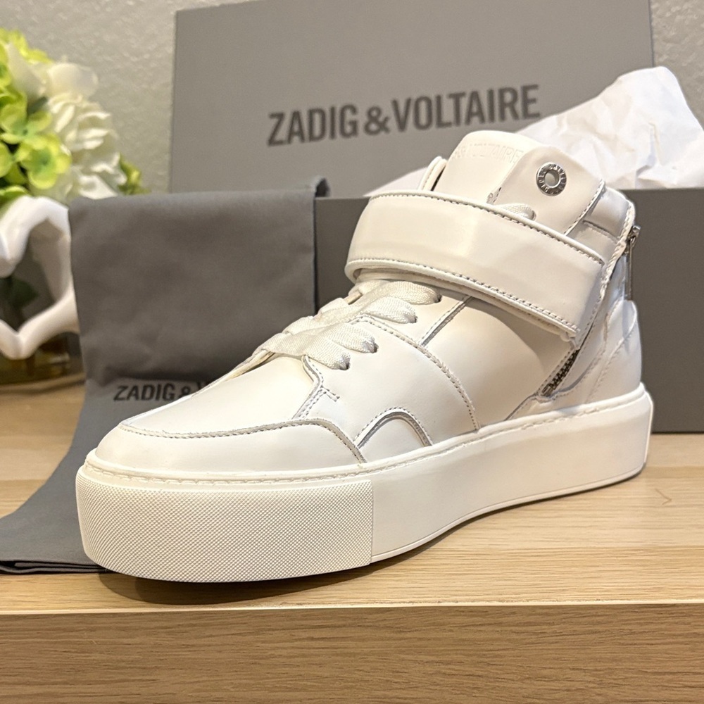 Zadig & Voltaire Women's White High-Top Sneakers - Picture 2 of 10